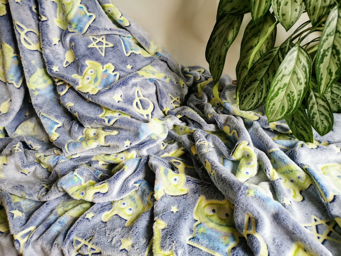 Custom Glow in the Dark Blanket Personalized Aliens Blanket Fluffy Blanket Nap Blanket boy Gifts Toy story inspired soothing plush