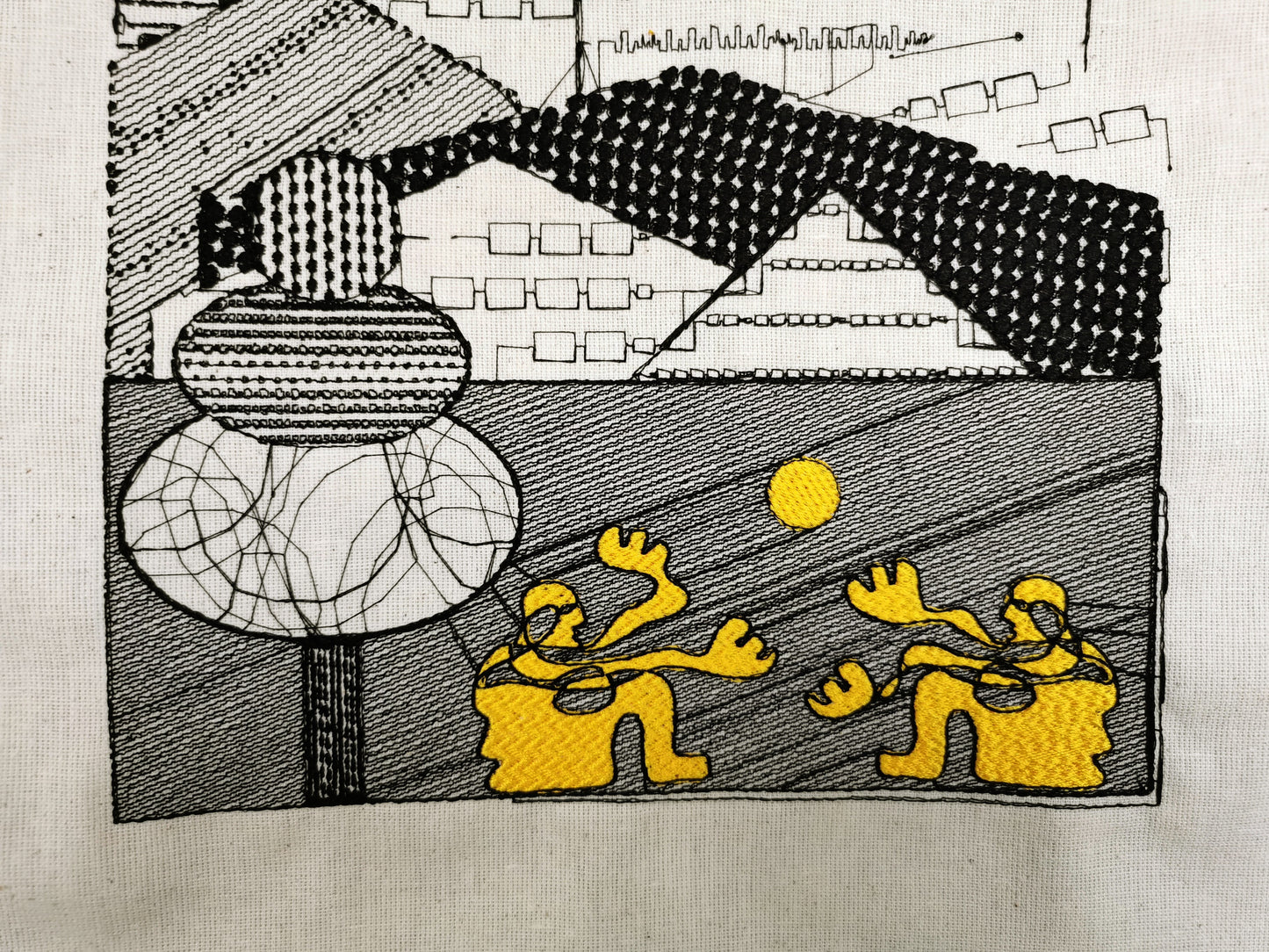 Sun-Soaked Silhouettes: A Dance of Light and Joy - Wall Art Embroidery