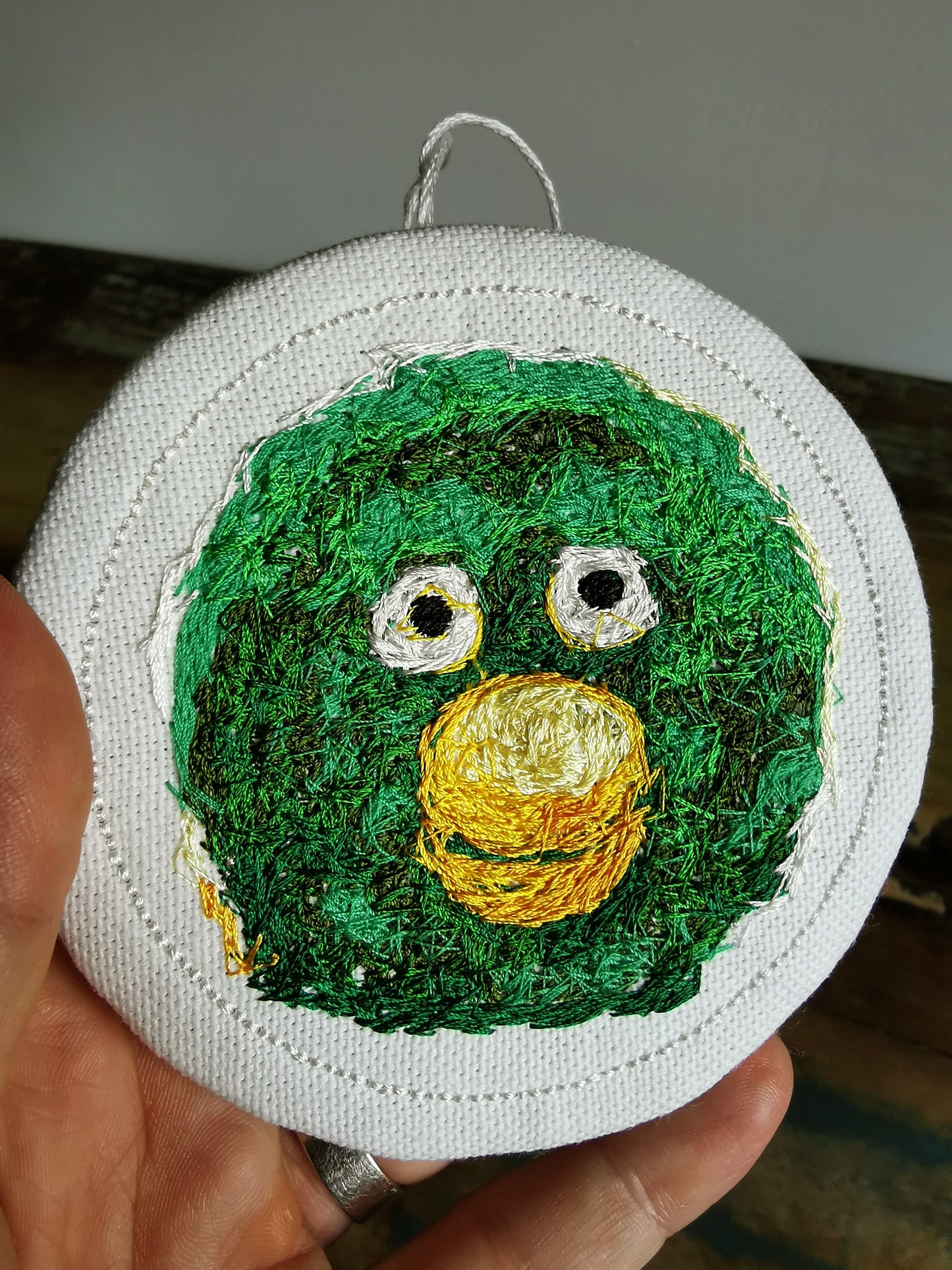 DHMIS Embroidered Wall Art - Set of 3 Miniature Character portraits, Embroidered Decor, 10/12 cm