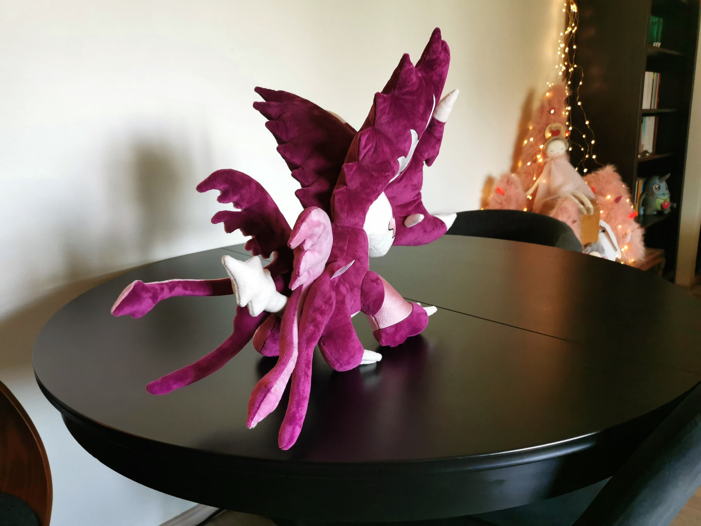 Pink dragon inspired by Veidreki from “Dragon Adventures” on Roblox, custom storm dragon, weighted beads plush 60cm