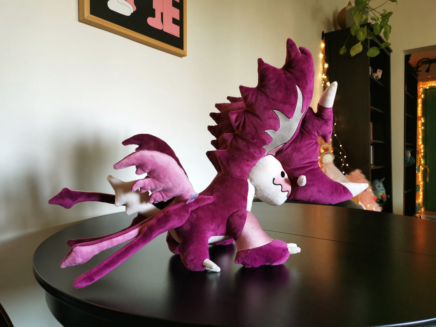 Pink dragon inspired by Veidreki from “Dragon Adventures” on Roblox, custom storm dragon, weighted beads plush 60cm