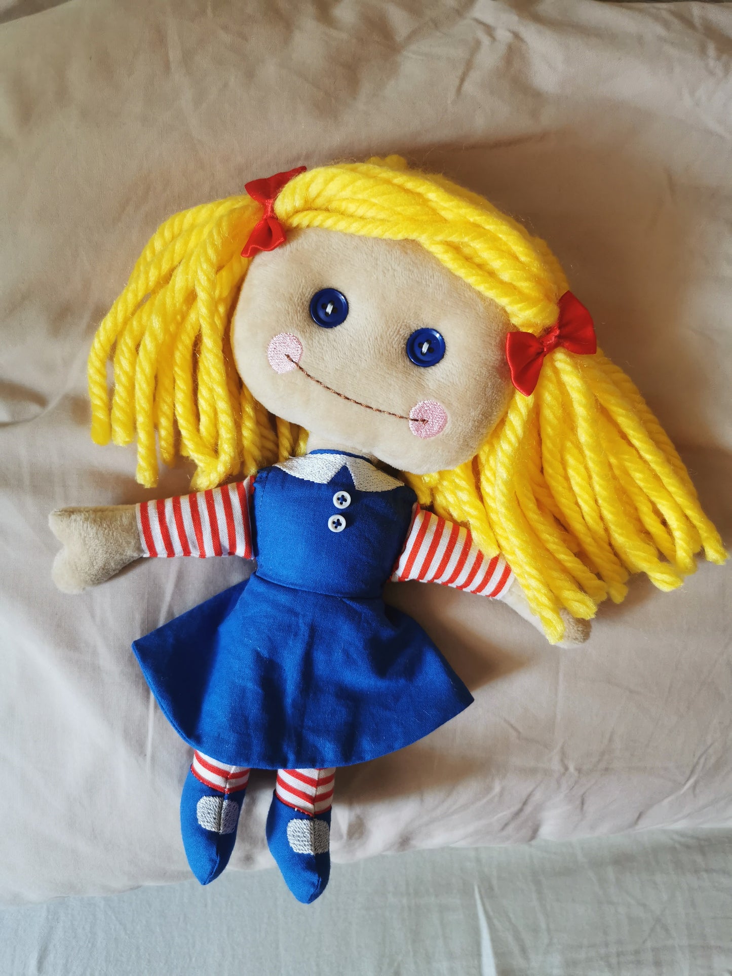 Custom Blonde Janie Doll plush based on Toy Story, Toy Story 2 replica of Janie Doll, Sid's room doll, 23 cm