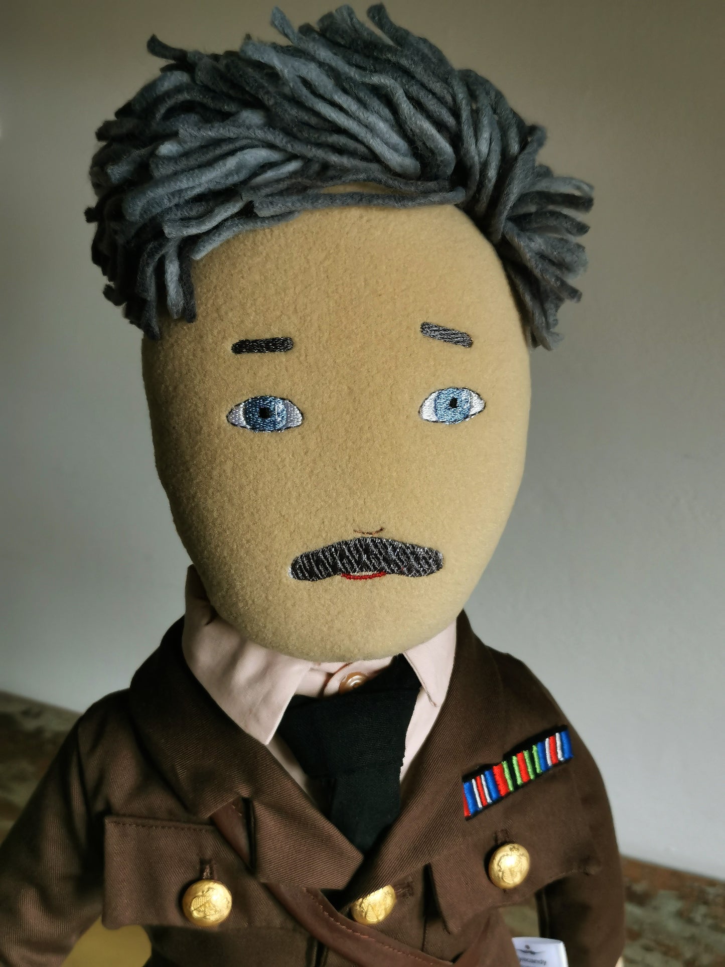 Captain James portrait doll, custom plush doll based on Ghosts BBC series, military doll, mini-me soldier doll