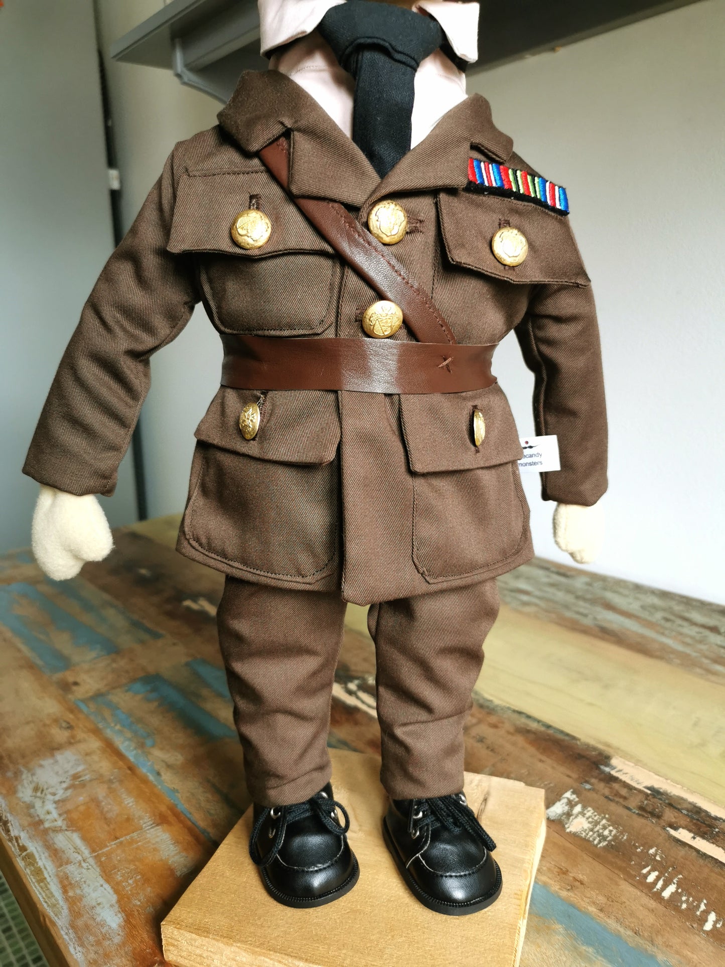 Captain James portrait doll, custom plush doll based on Ghosts BBC series, military doll, mini-me soldier doll