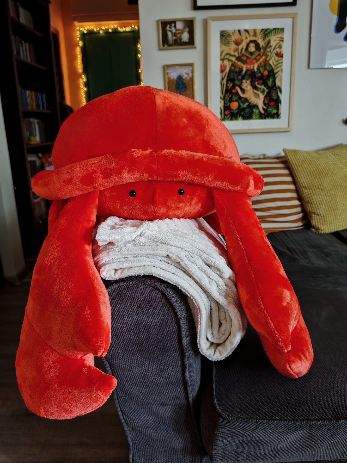 Giant plush crab, custom plush, cuddling plush for him, 100 cm Orange