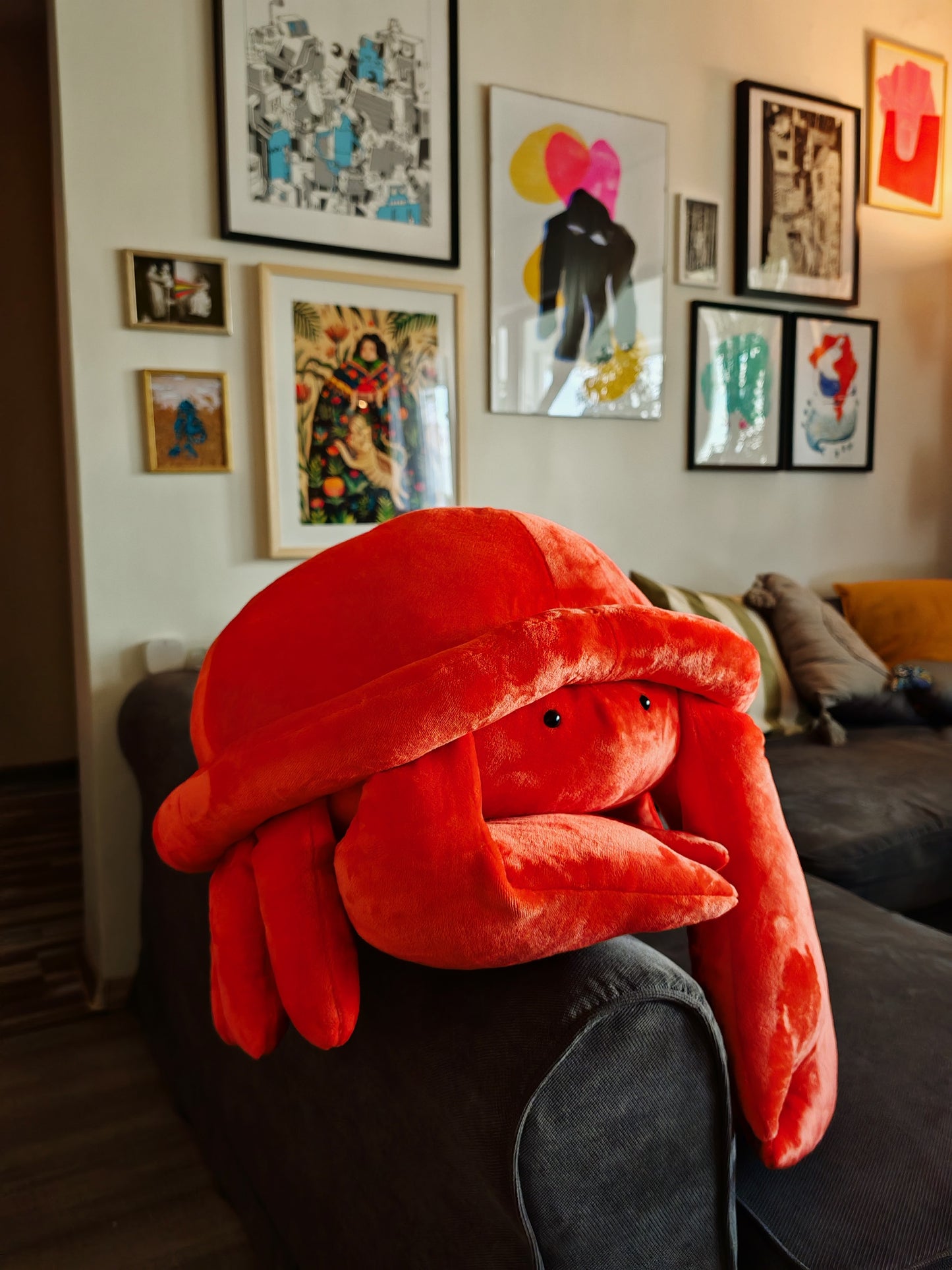 Giant plush crab, custom plush, cuddling plush for him, 100 cm Orange