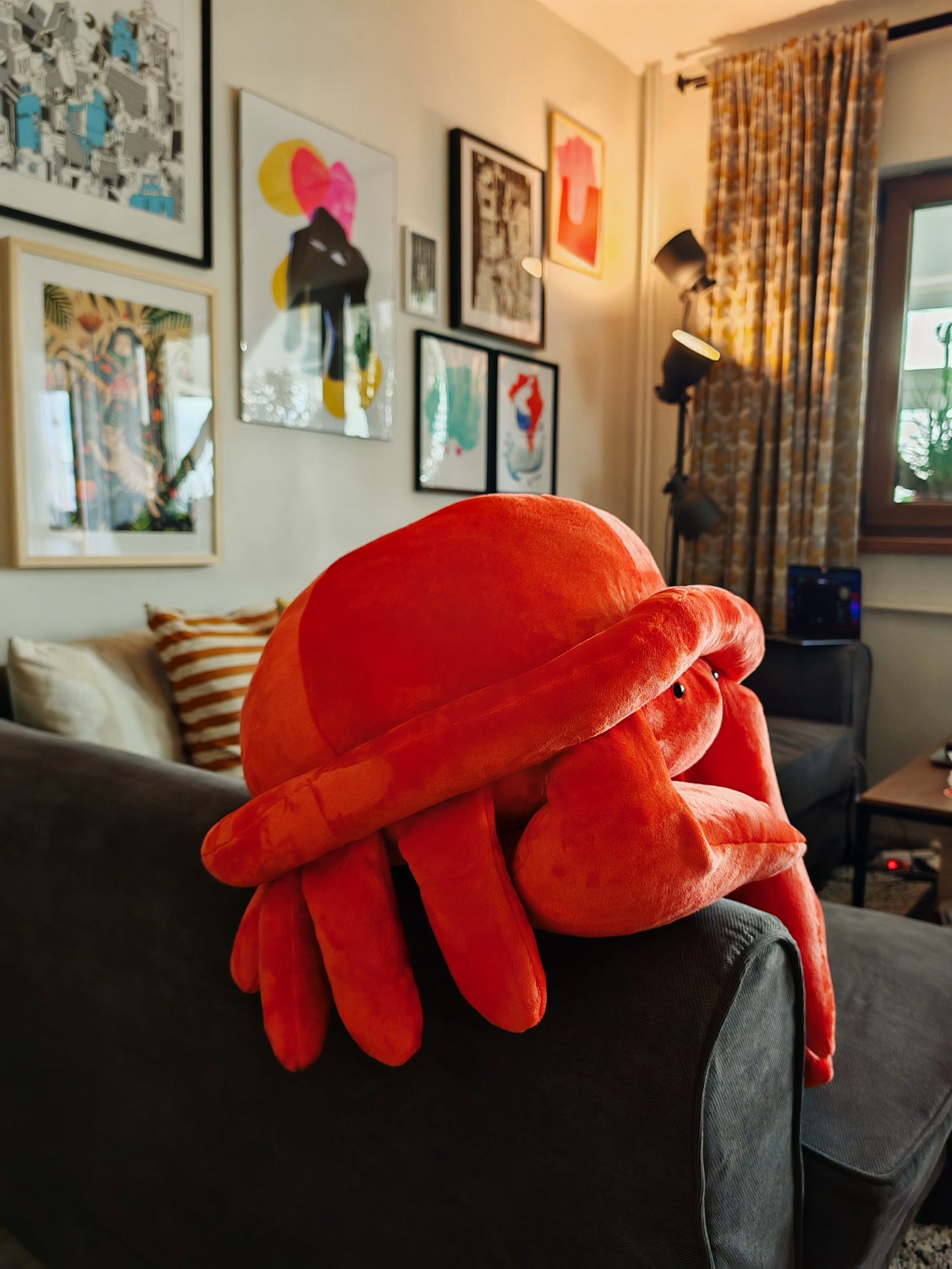 Giant plush crab, custom plush, cuddling plush for him, 100 cm Orange