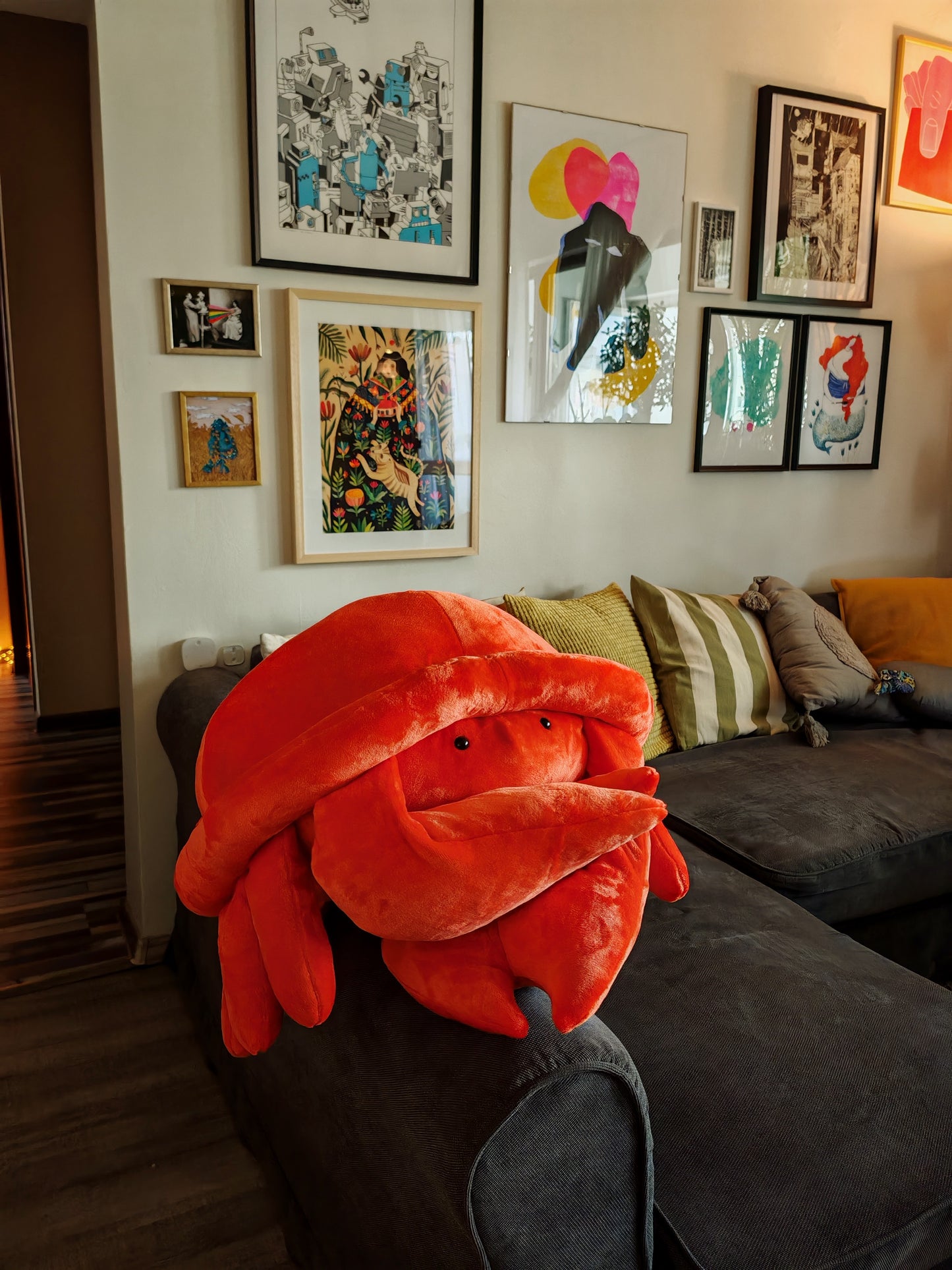 Giant plush crab, custom plush, cuddling plush for him, 100 cm Orange