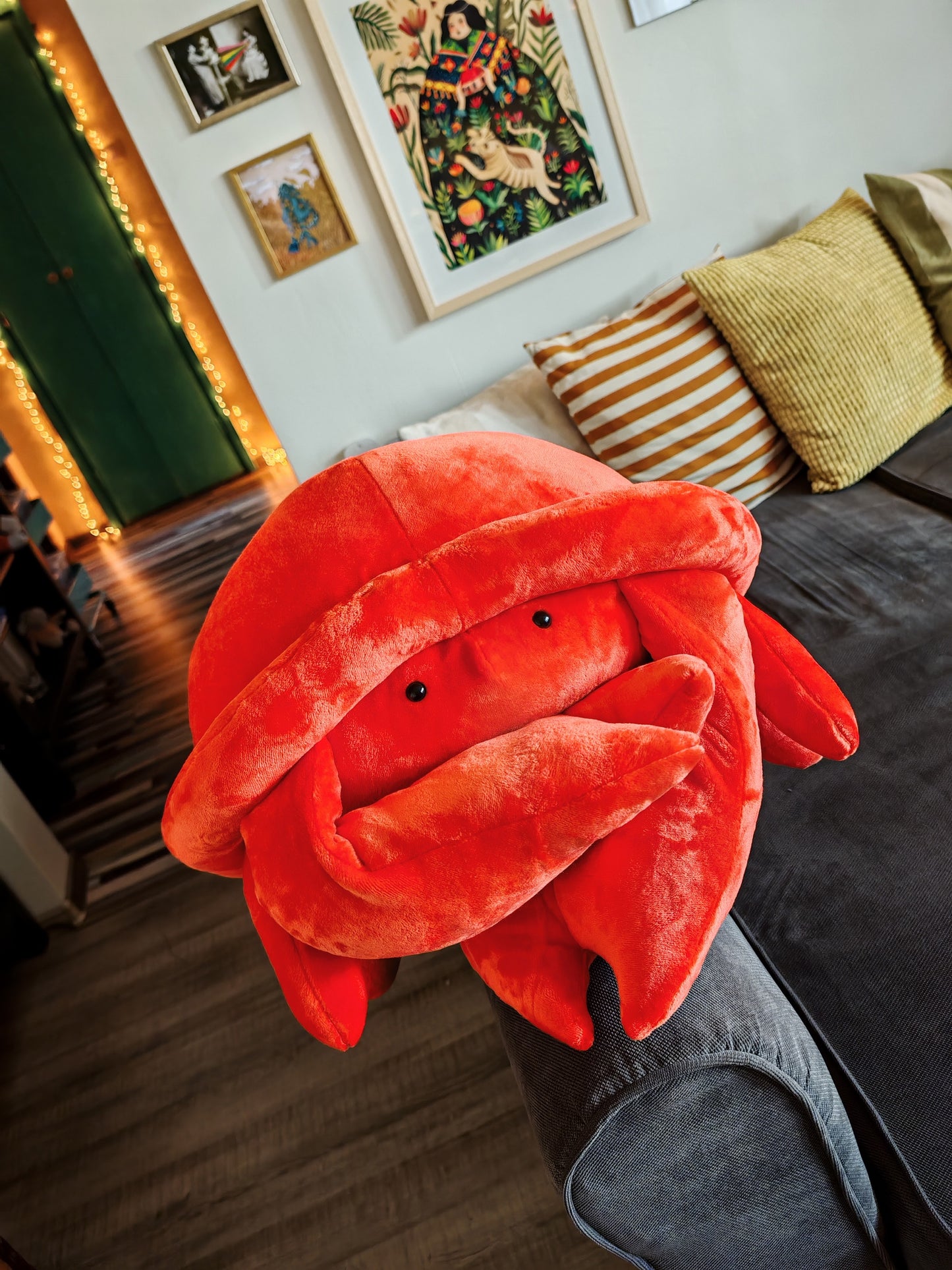Giant plush crab, custom plush, cuddling plush for him, 100 cm Orange
