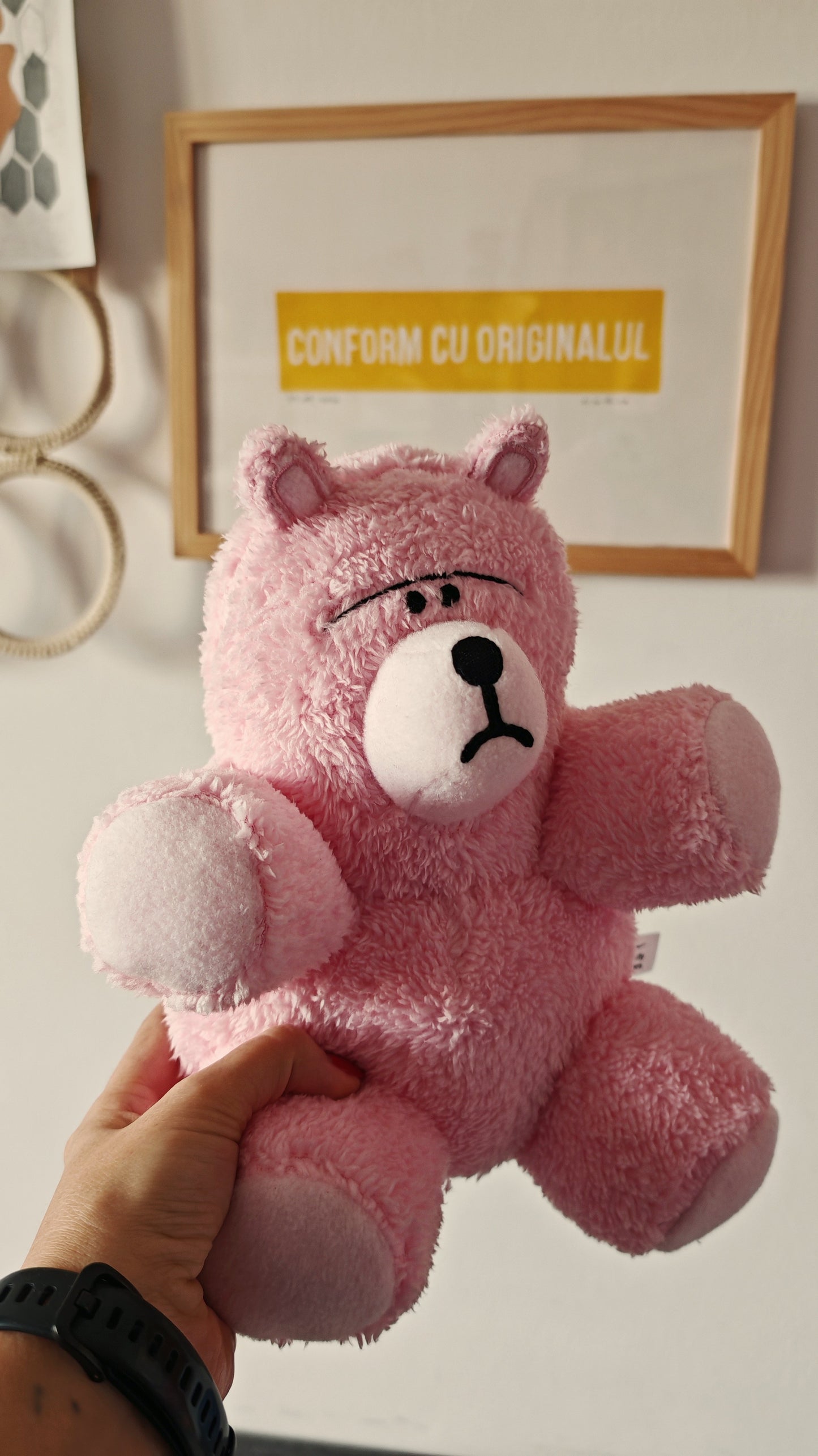 Pink Bear Plush based on Toy Story character, Toy Story 1995 Replica Bear, 25 cm, READY TO SHIP