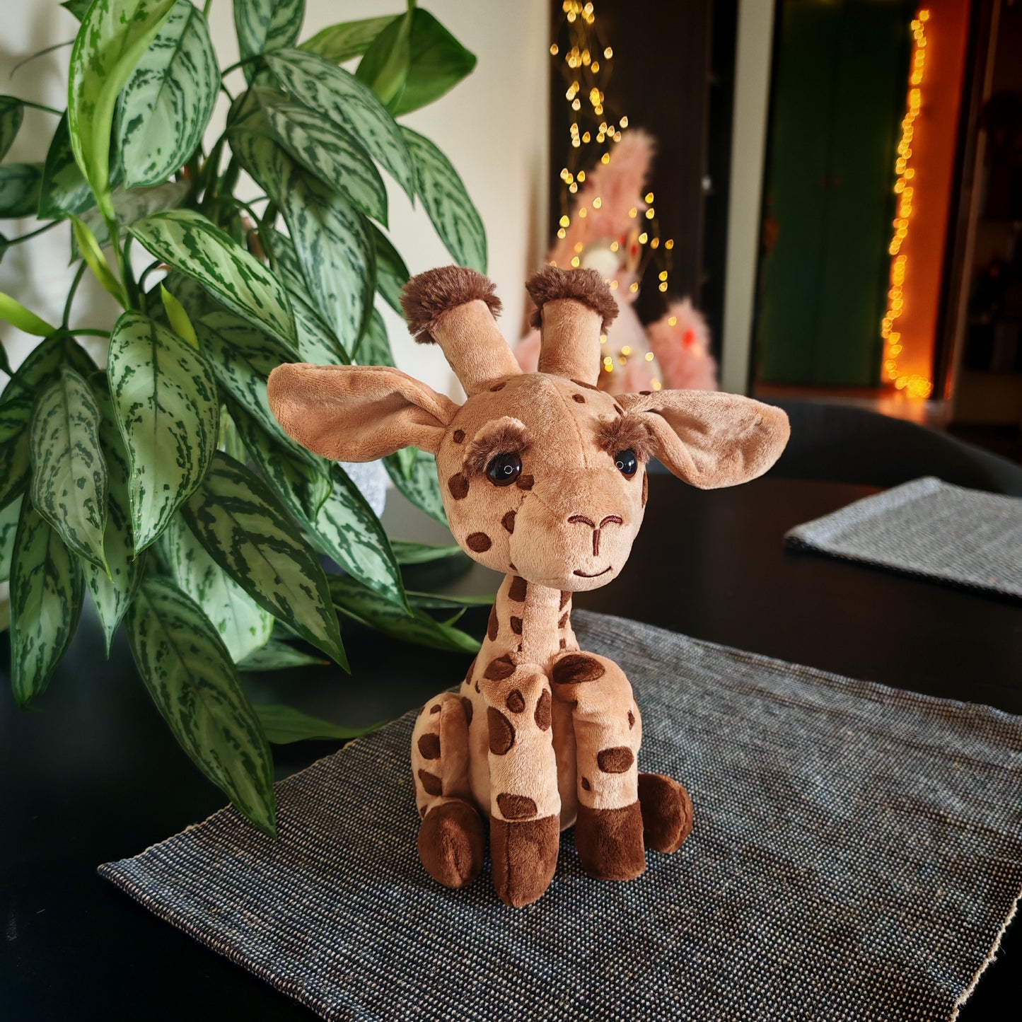 Handmade Giraffe Plush Toy – 28cm Soft Stuffed Animal with Embroidered Patches – Giraffe Calf - Custom Baby Gift or Kids Plushie Toddler Safe & Collectible