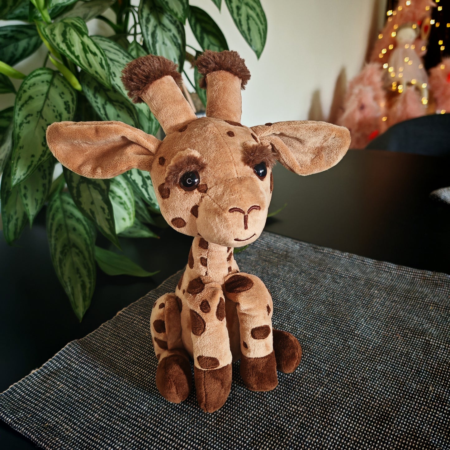 Handmade Giraffe Plush Toy – 28cm Soft Stuffed Animal with Embroidered Patches – Giraffe Calf - Custom Baby Gift or Kids Plushie Toddler Safe & Collectible