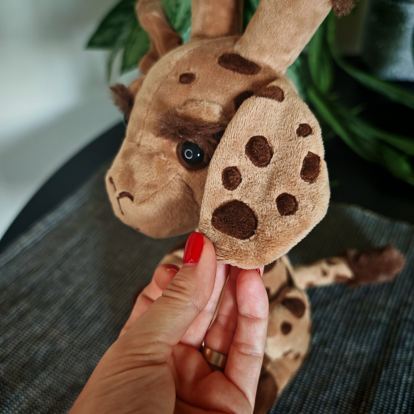 Handmade Giraffe Plush Toy – 28cm Soft Stuffed Animal with Embroidered Patches – Giraffe Calf - Custom Baby Gift or Kids Plushie Toddler Safe & Collectible