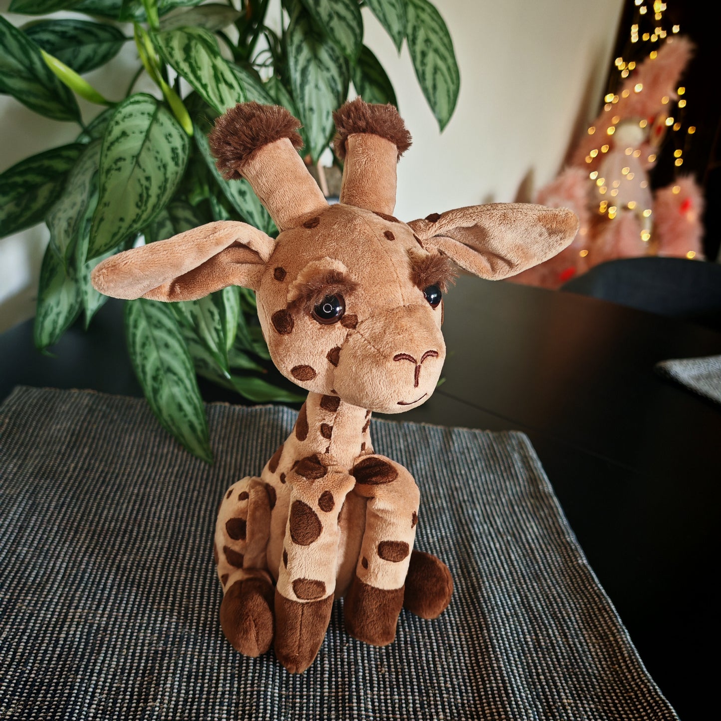 Handmade Giraffe Plush Toy – 28cm Soft Stuffed Animal with Embroidered Patches – Giraffe Calf - Custom Baby Gift or Kids Plushie Toddler Safe & Collectible