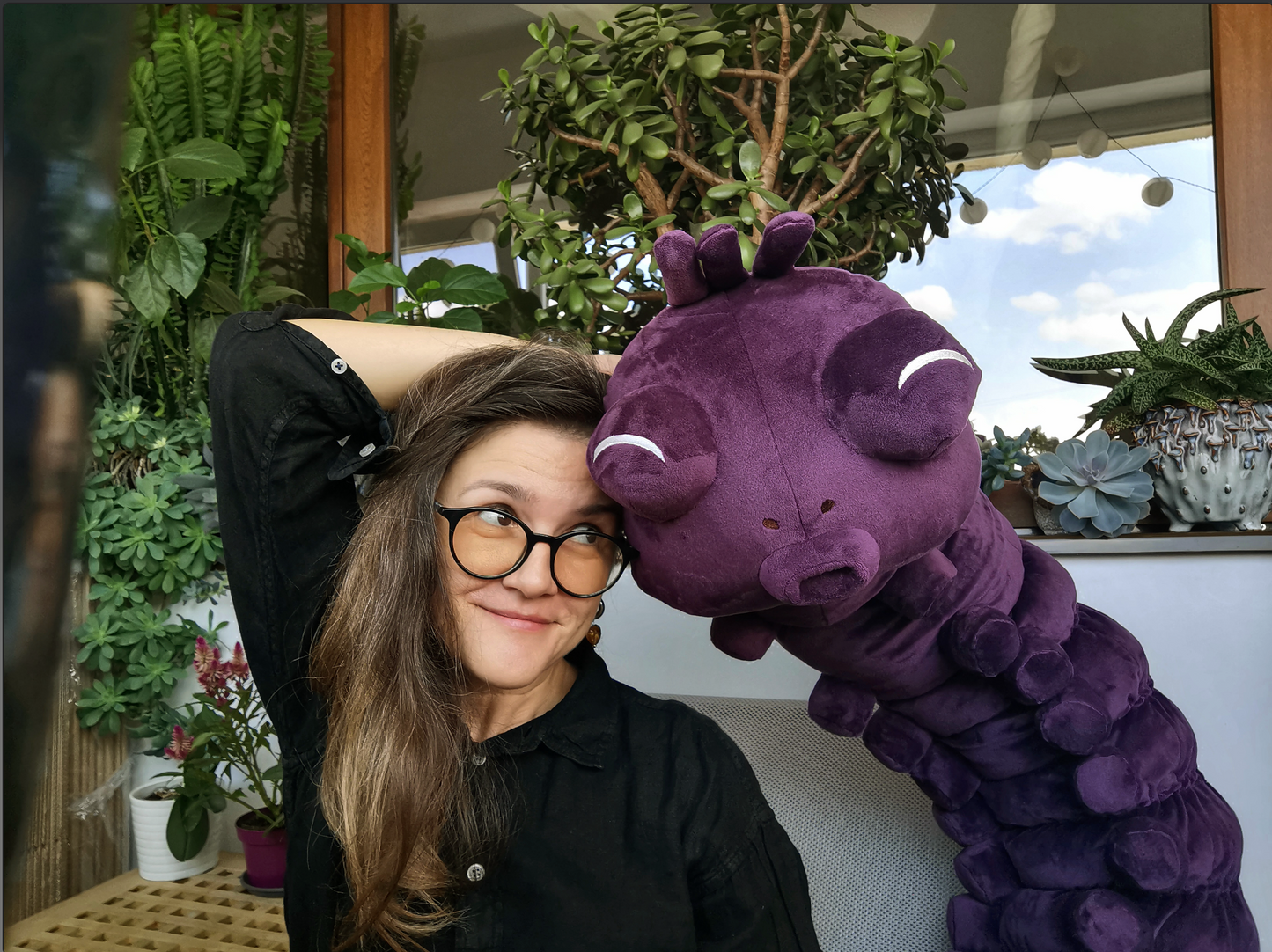 Toji's worm replica plush, purple chubby giant worm plush Cosplay costume inspired by Jujutsu Kaisen series, 160cm
