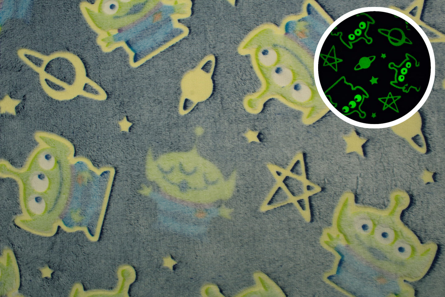 Custom Glow in the Dark Blanket Personalized Aliens Blanket Fluffy Blanket Nap Blanket boy Gifts Toy story inspired soothing plush