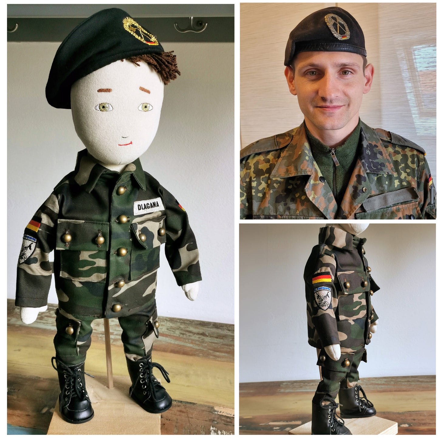 Personalized Doll based on photos, mini-me plush soldier portrait doll , look-alike doll, custom plushie of military, 50 cm