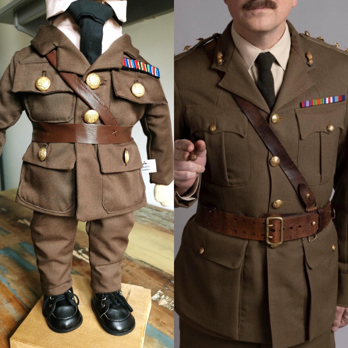 Captain James portrait doll, custom plush doll based on Ghosts BBC series, military doll, mini-me soldier doll