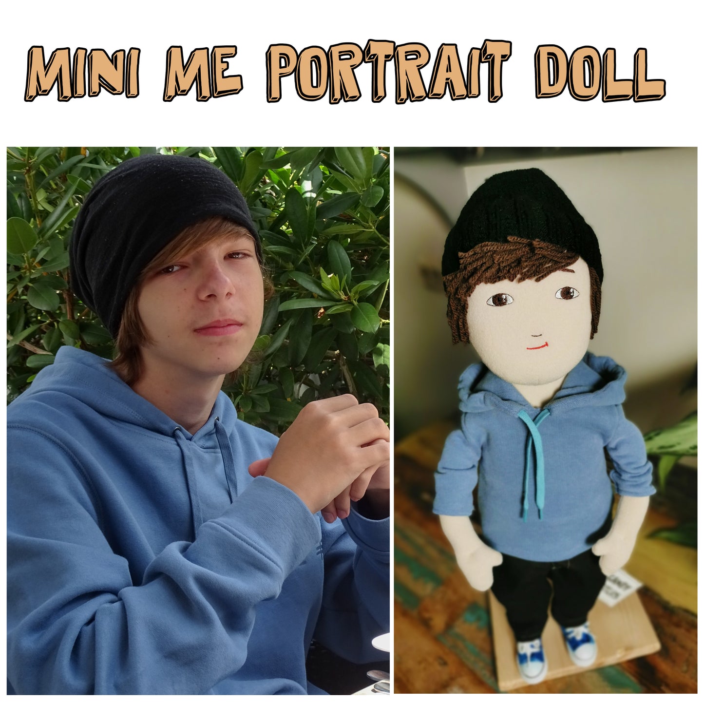 Personalized Portrait Doll based on photos, selfie cloth doll, likeness doll with glasses 50 cm