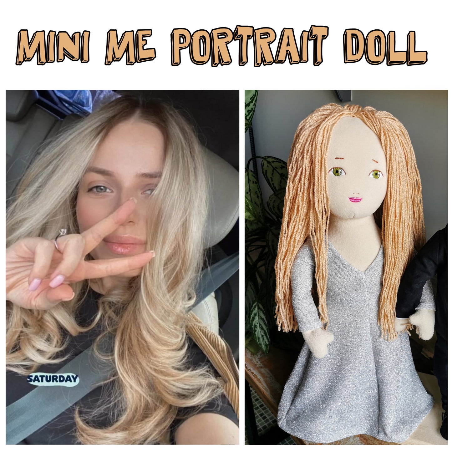 Personalized Portrait Doll based on selfie, mini-me plush doll, look-alike doll, custom plushie doll of you, 50 cm
