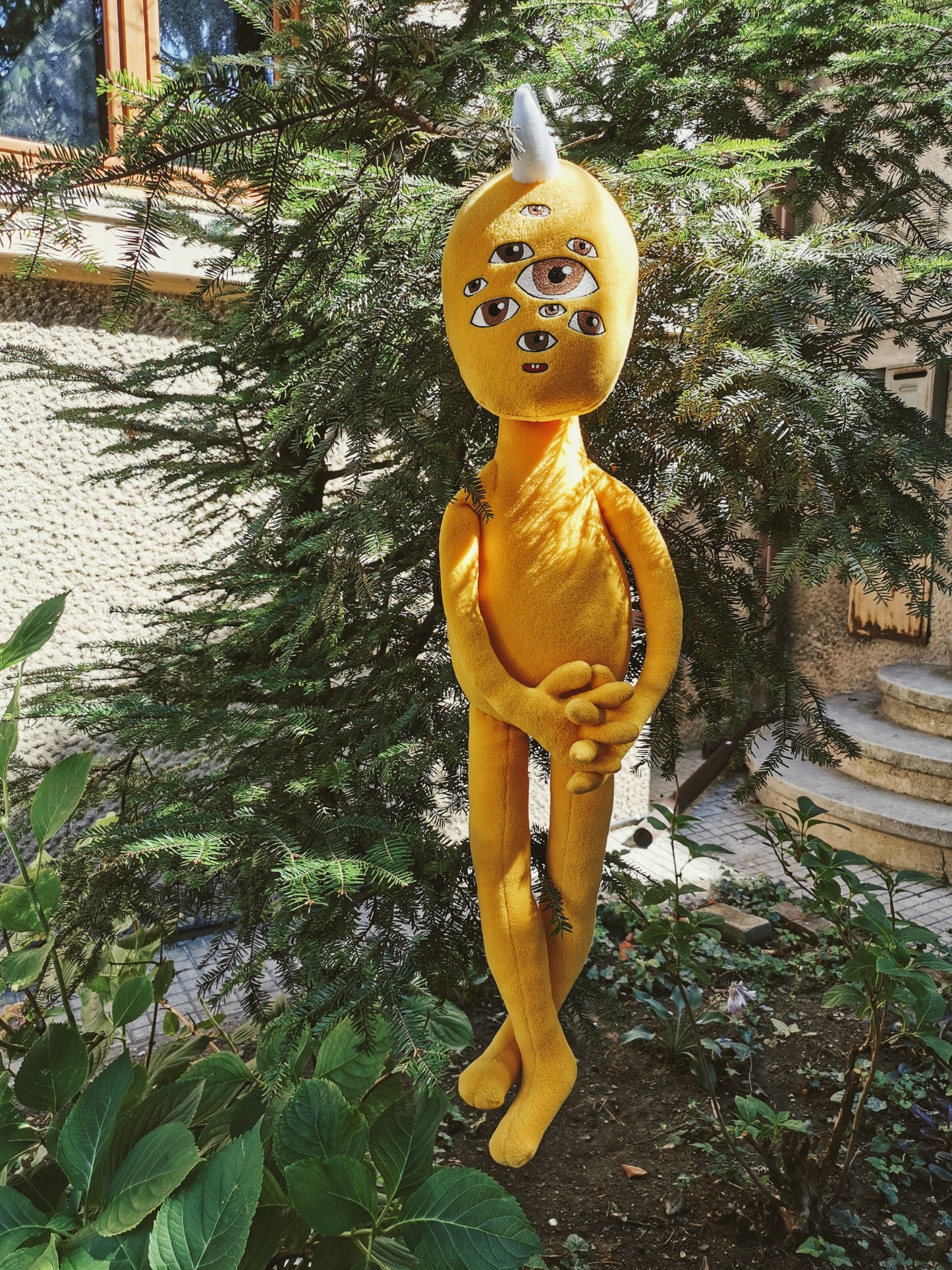I am Eyecandy - Wall Art, Home Pixie with poem on the back, 75 cm, yellow