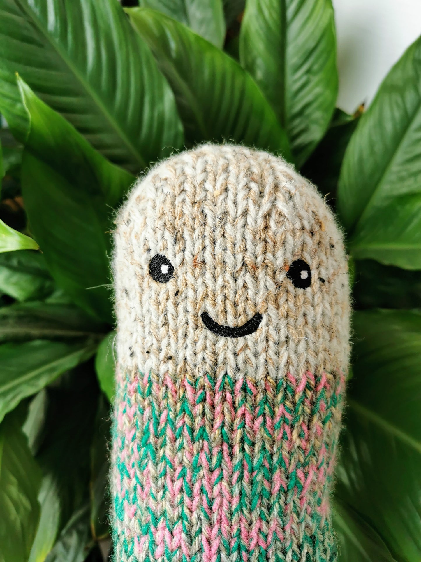 Giant hand knitted worm, chubby fantasy worm, odd giant creature, scrap yarn creature, knitted wool worm, funny odd gift, 165cm