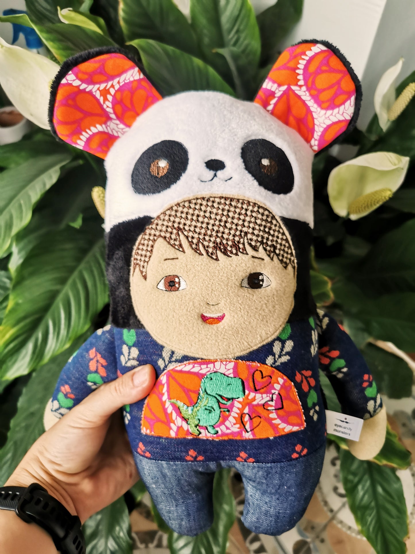 Personalized Panda Portrait Doll based on photos, mini-me plush doll, look-alike child doll, 40 cm
