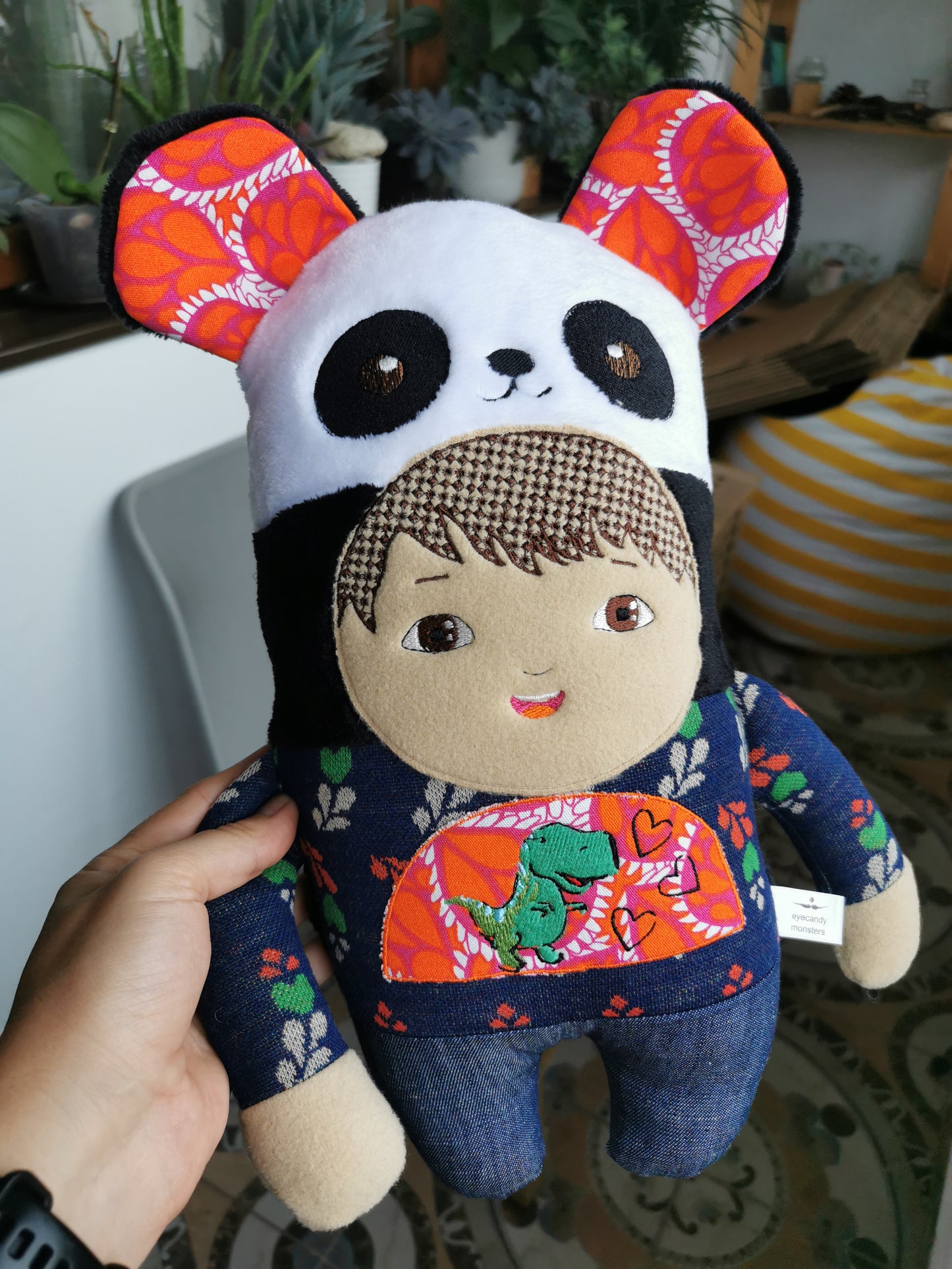 Personalized Panda Portrait Doll based on photos, mini-me plush doll, look-alike child doll, 40 cm