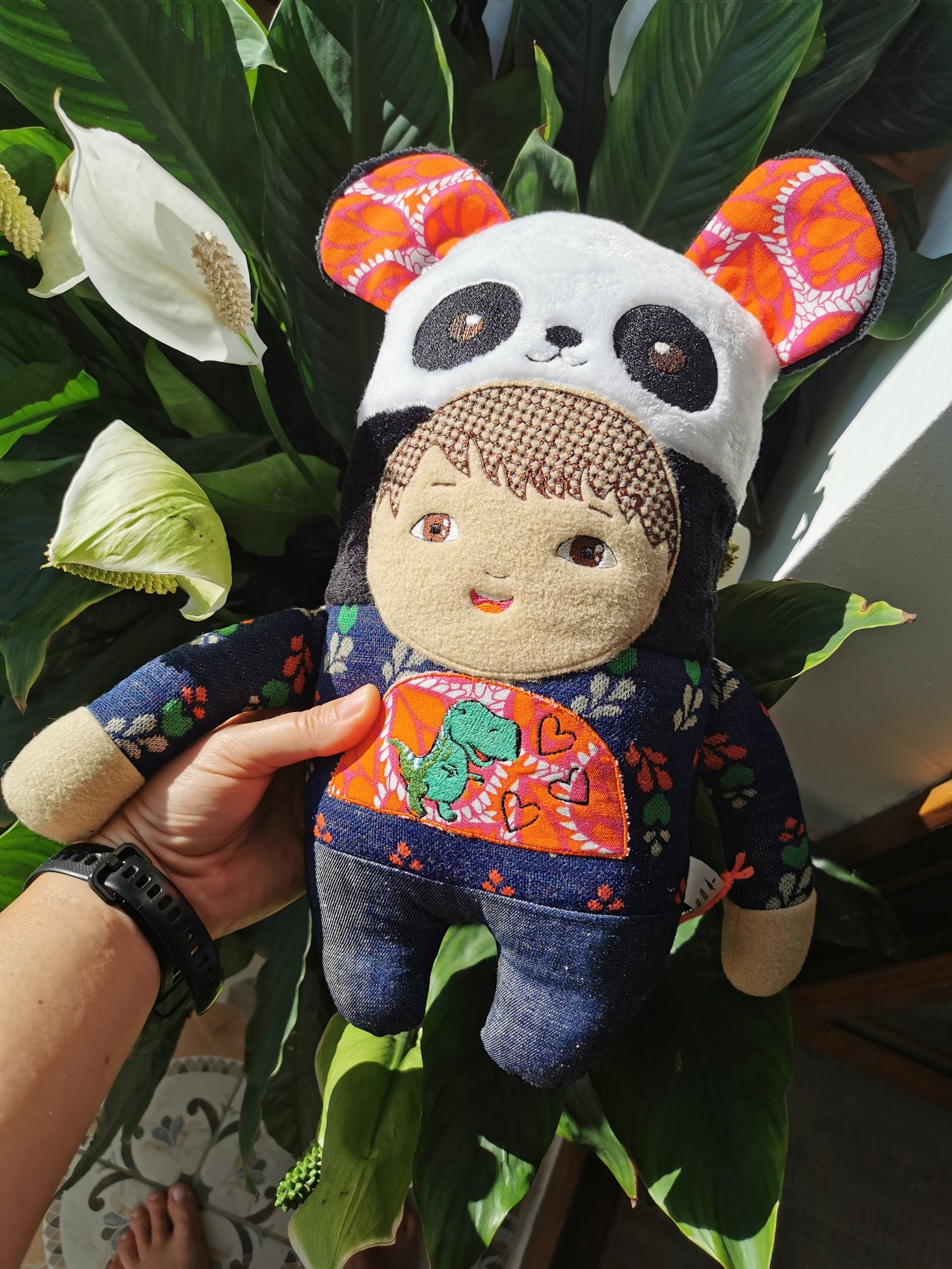 Personalized Panda Portrait Doll based on photos, mini-me plush doll, look-alike child doll, 40 cm