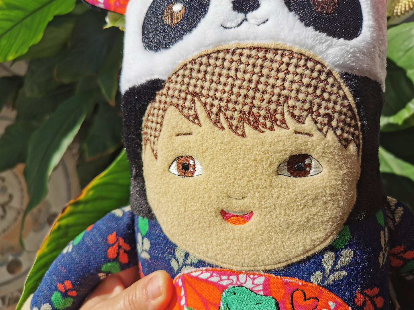 Personalized Panda Portrait Doll based on photos, mini-me plush doll, look-alike child doll, 40 cm