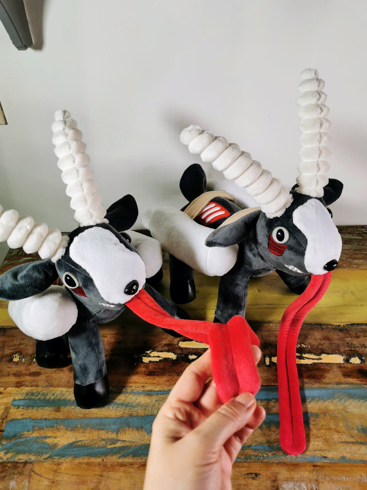 Zombie Goatz Plush from Goat Simulator, custom plush glow in the dark eyes