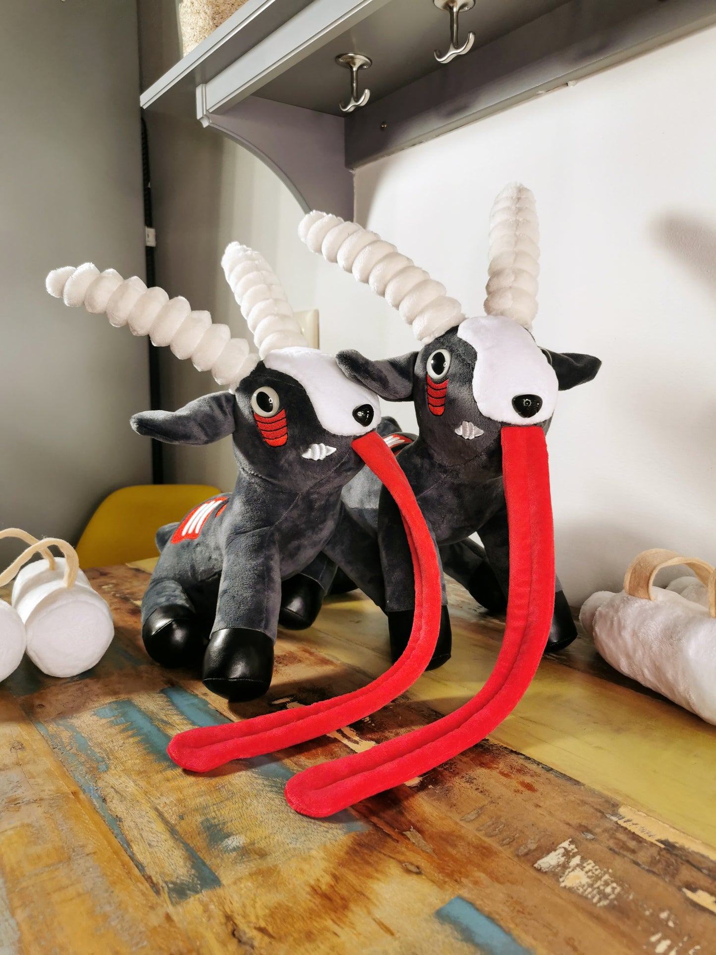 Zombie Goatz Plush from Goat Simulator, custom plush glow in the dark eyes