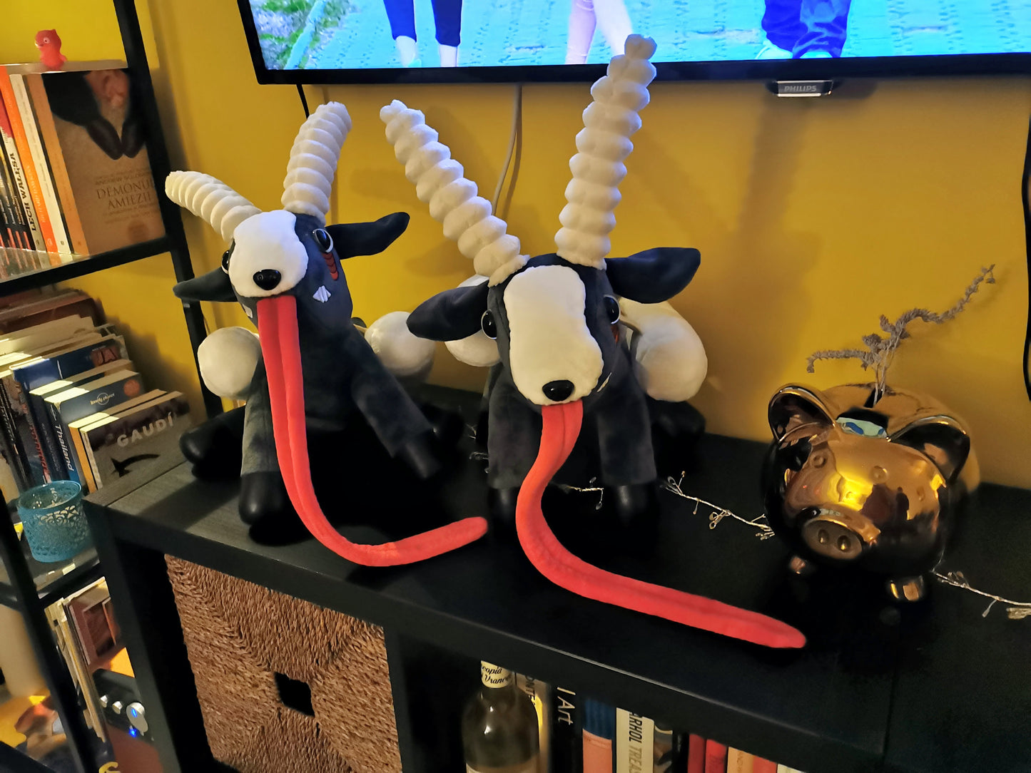 Zombie Goatz Plush from Goat Simulator, custom plush glow in the dark eyes