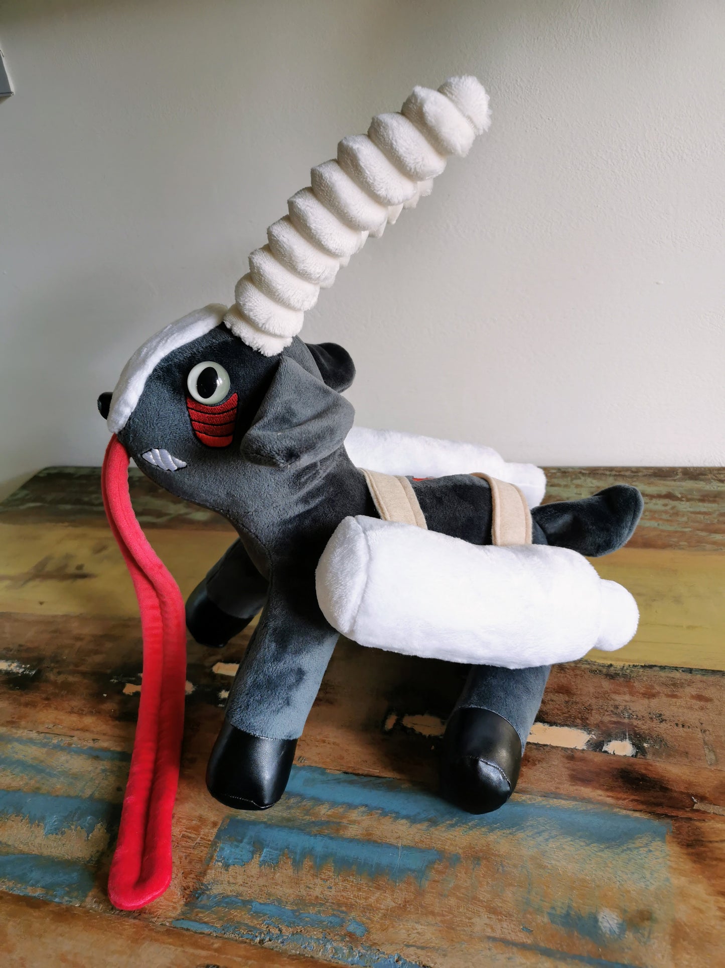 Zombie Goatz Plush from Goat Simulator, custom plush glow in the dark eyes