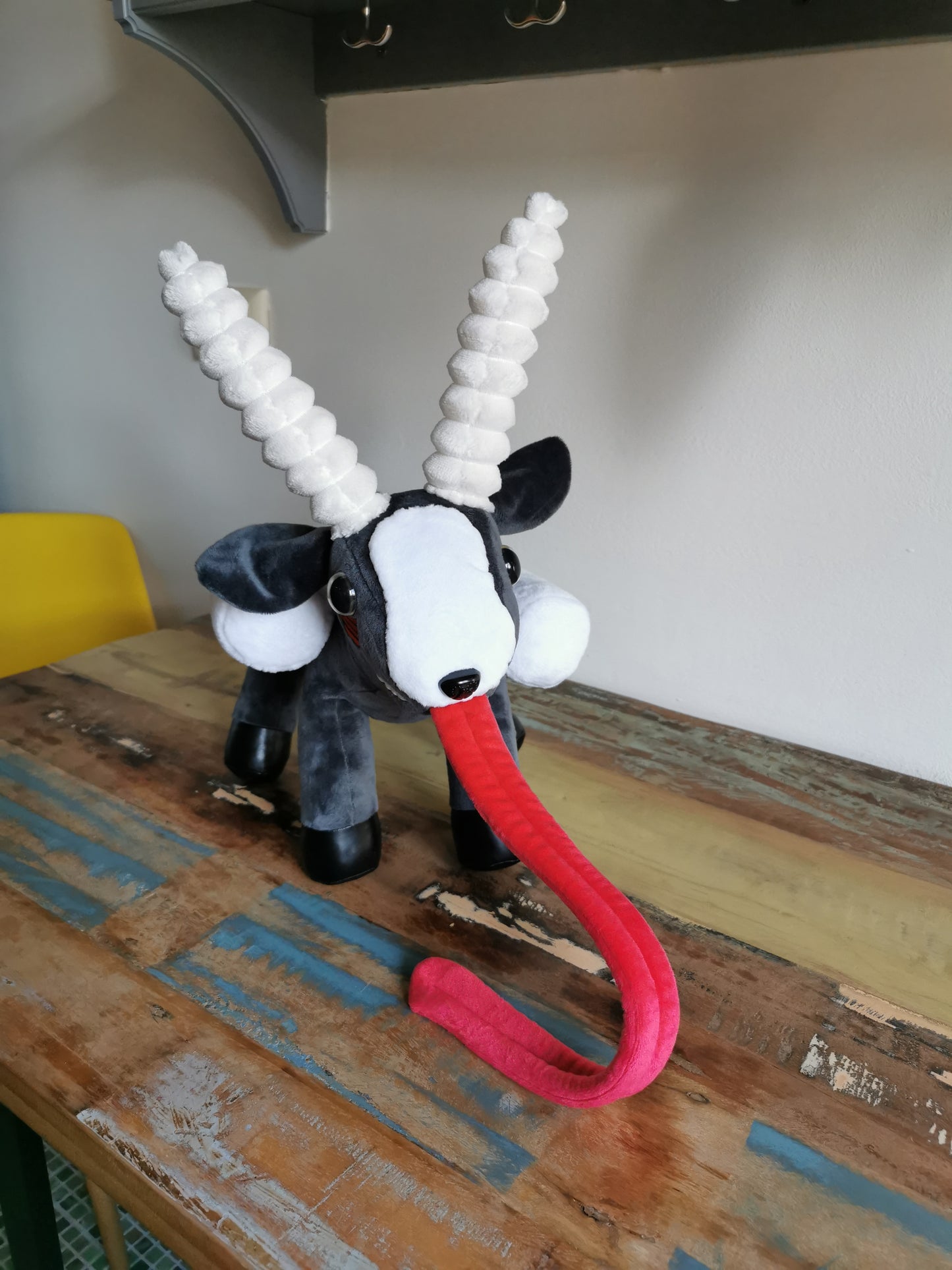 Zombie Goatz Plush from Goat Simulator, custom plush glow in the dark eyes