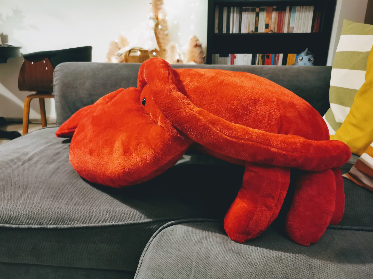 Giant plush crab with embroidered love message, custom plush, cuddling plush for him, 100 cm