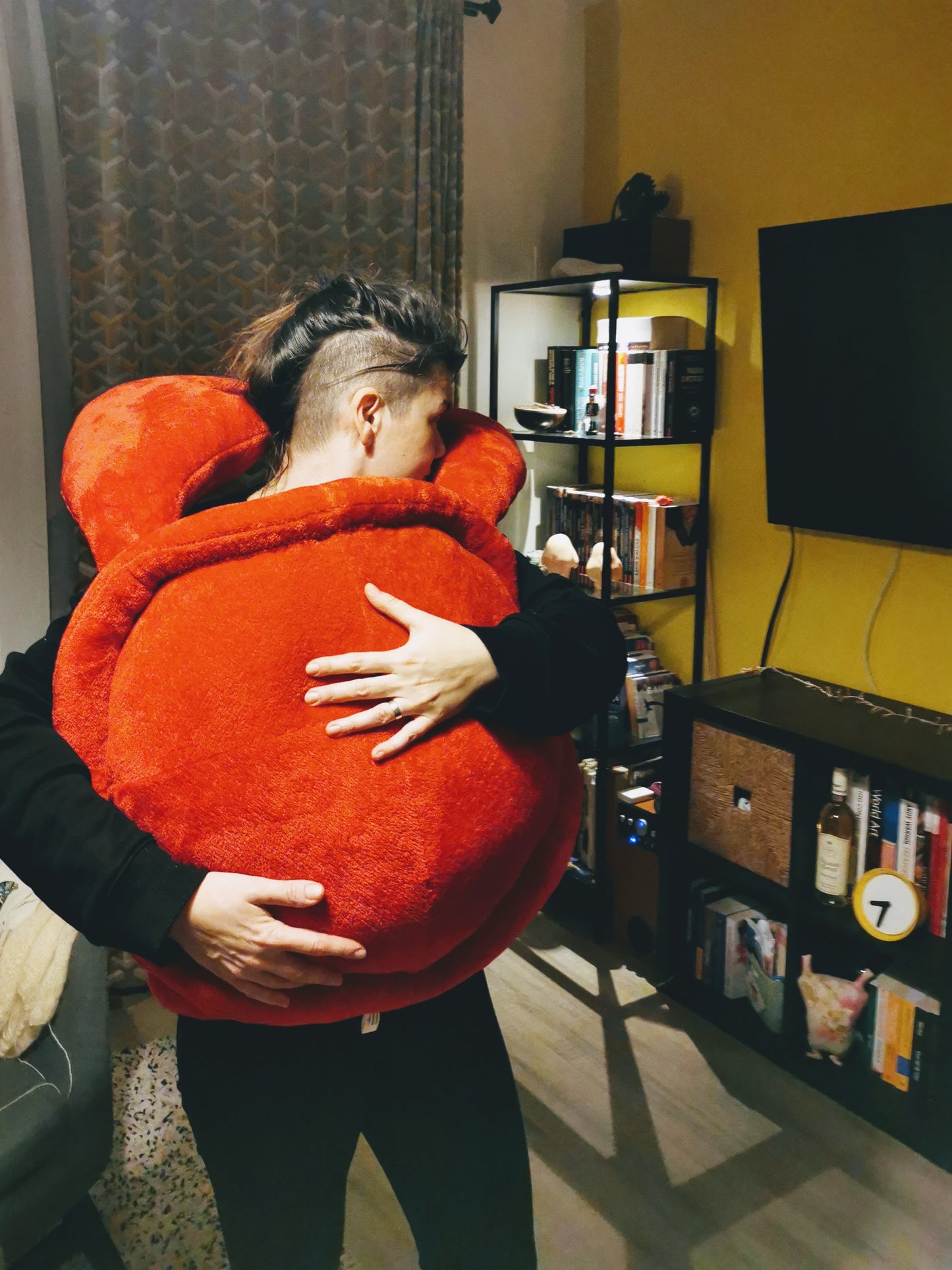 Giant plush crab with embroidered love message, custom plush, cuddling plush for him, 100 cm