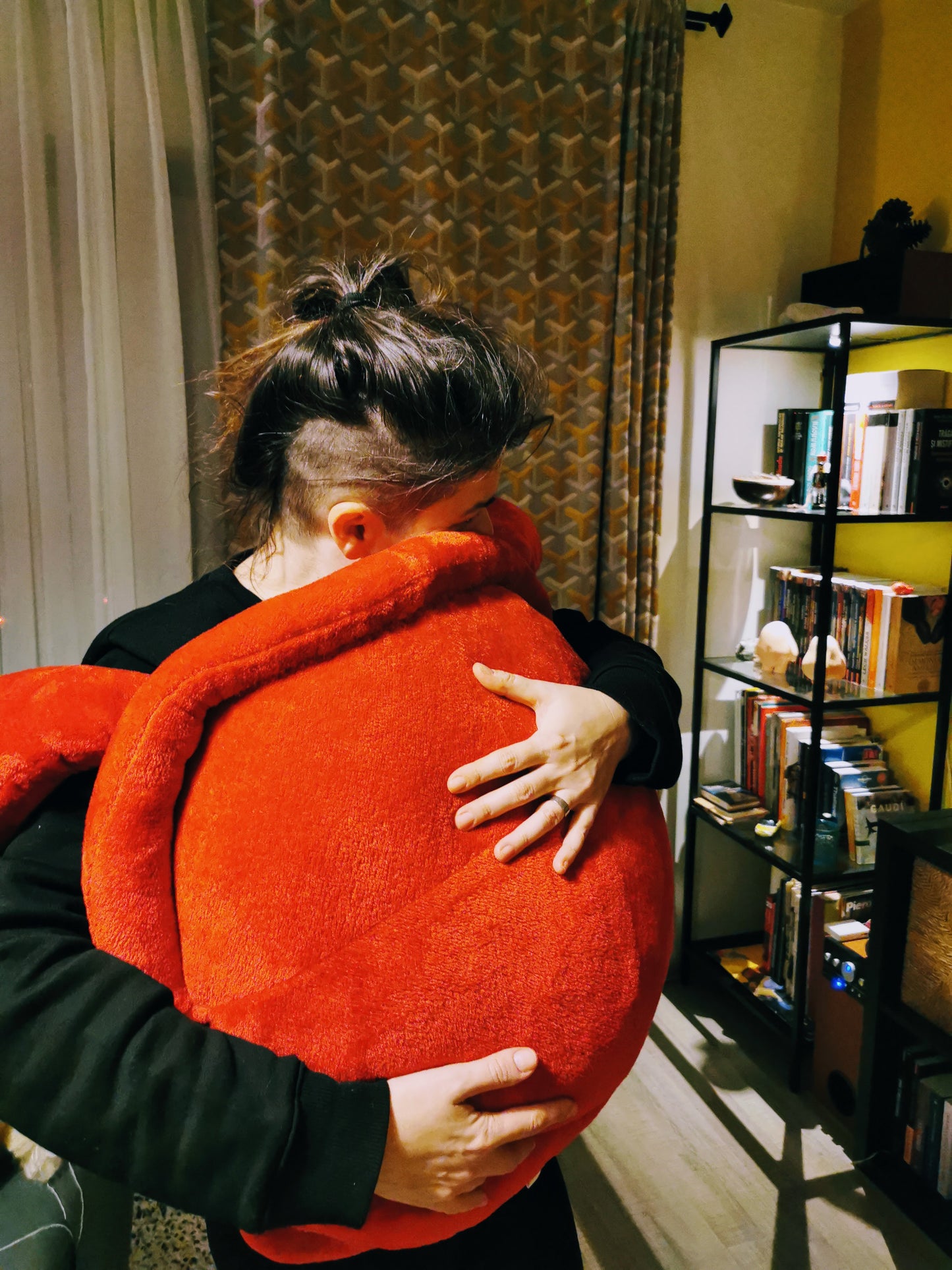 Giant plush crab with embroidered love message, custom plush, cuddling plush for him, 100 cm