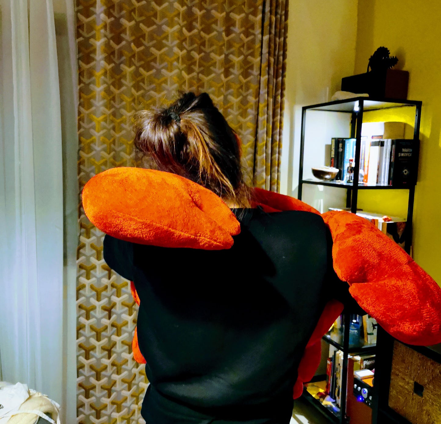 Giant plush crab with embroidered love message, custom plush, cuddling plush for him, 100 cm