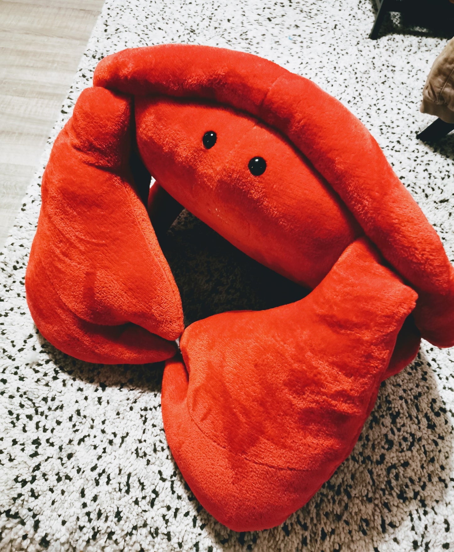Giant plush crab with embroidered love message, custom plush, cuddling plush for him, 100 cm