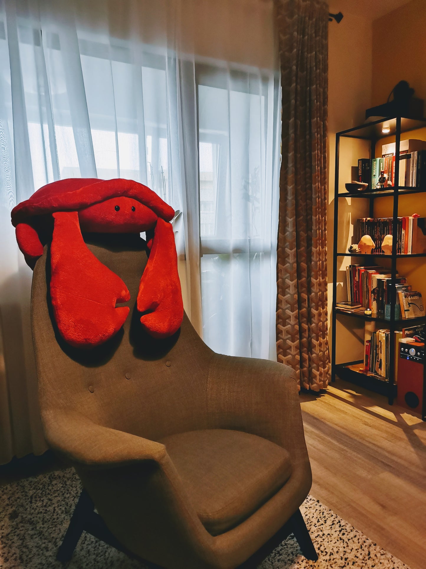 Giant plush crab with embroidered love message, custom plush, cuddling plush for him, 100 cm