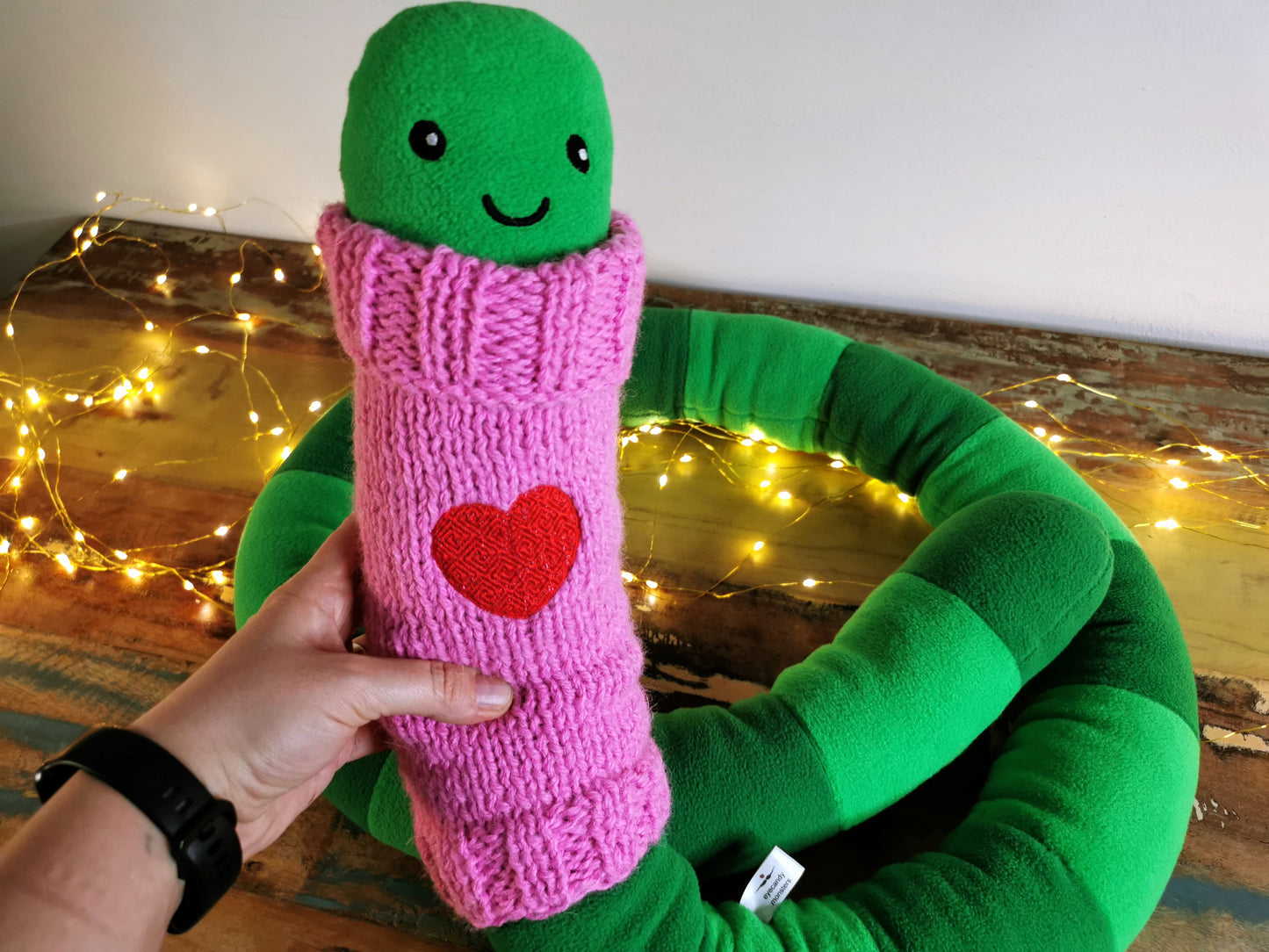 Giant Worm Plush dressed in knitted sweater, Plush Book Worm, 200cm, READY TO DELIVER!