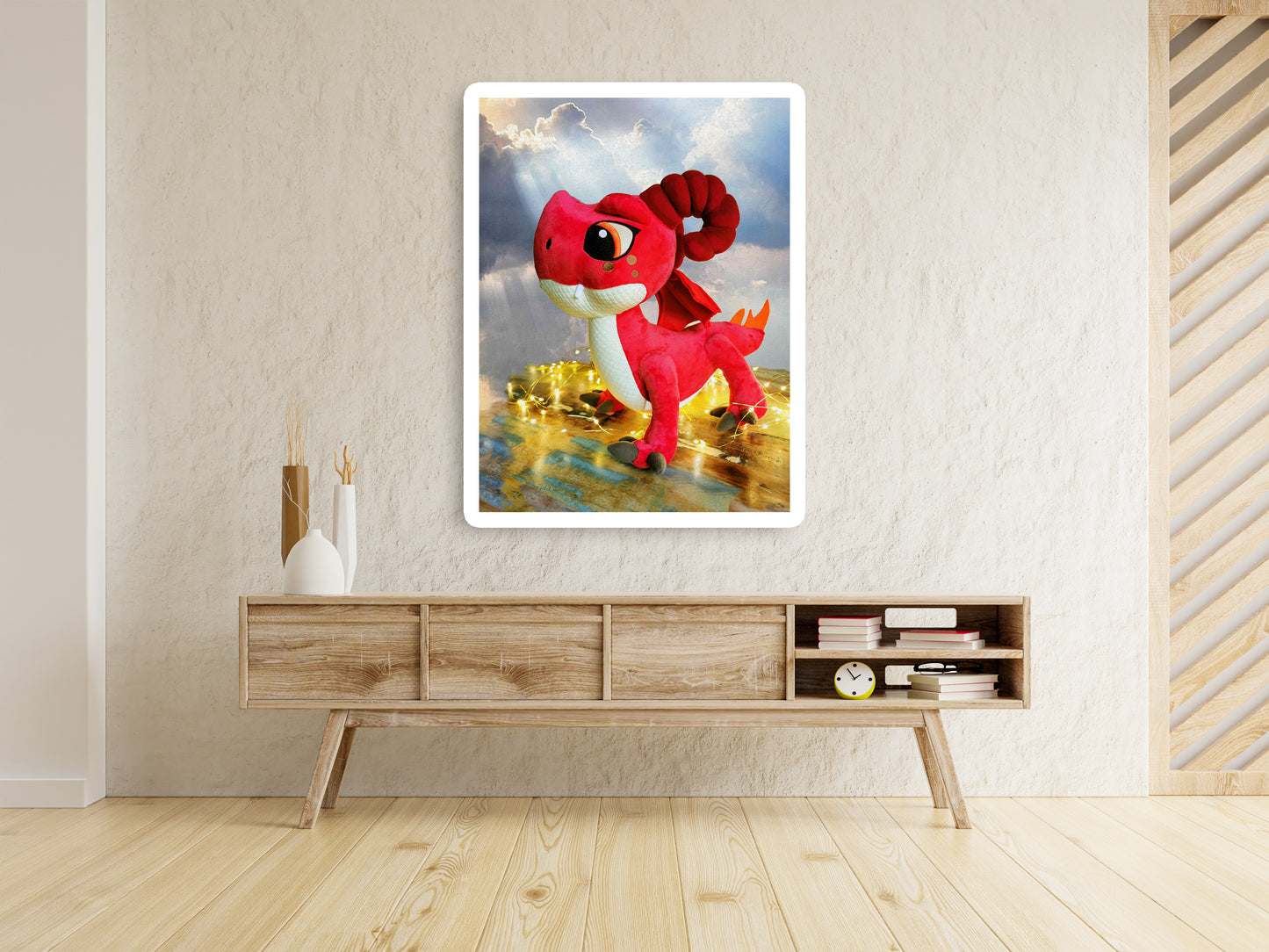Aggro Fire Fury Plushie Digital art to download & print, Aggro custom plush poster, Room decor for kids, Dragon Art Wall decor as digital download