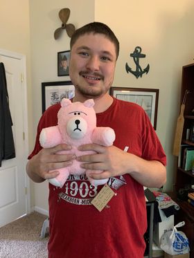 Pink Bear Plush based on Toy Story character, Toy Story 1995 Replica Bear, 25 cm, READY TO SHIP