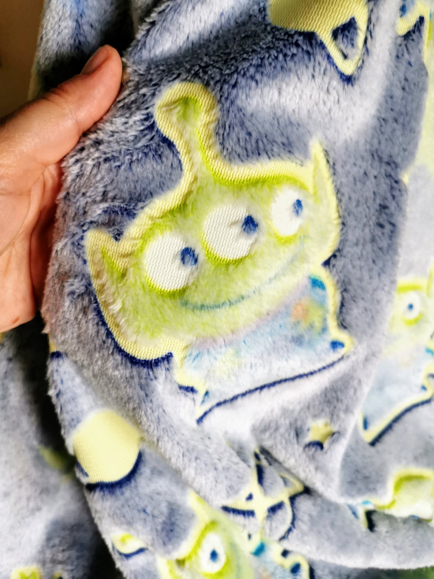 Custom Glow in the Dark Blanket Personalized Aliens Blanket Fluffy Blanket Nap Blanket boy Gifts Toy story inspired soothing plush