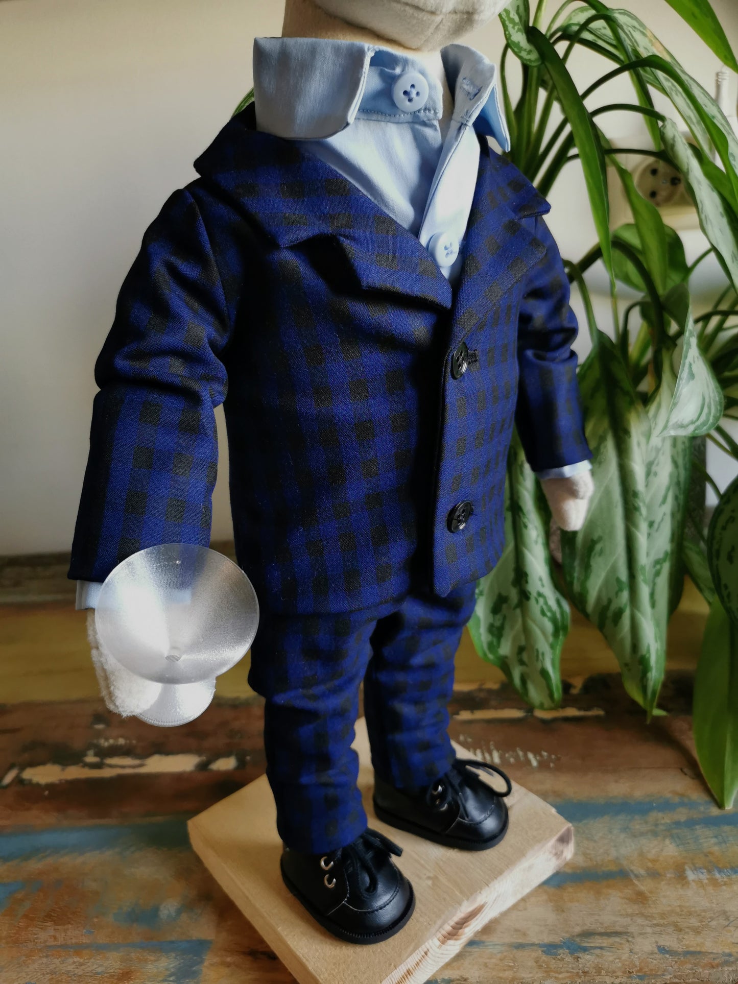 Figurină  de pluș, jucărie mini-me om de afaceri, ținută costum și cravată , păpușă de pluș 50 cm