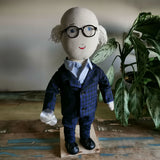 Custom Doll replica, portrait doll in three piece suit, plush doll portrait of your father, boss selfie business mini-me, 50 cm