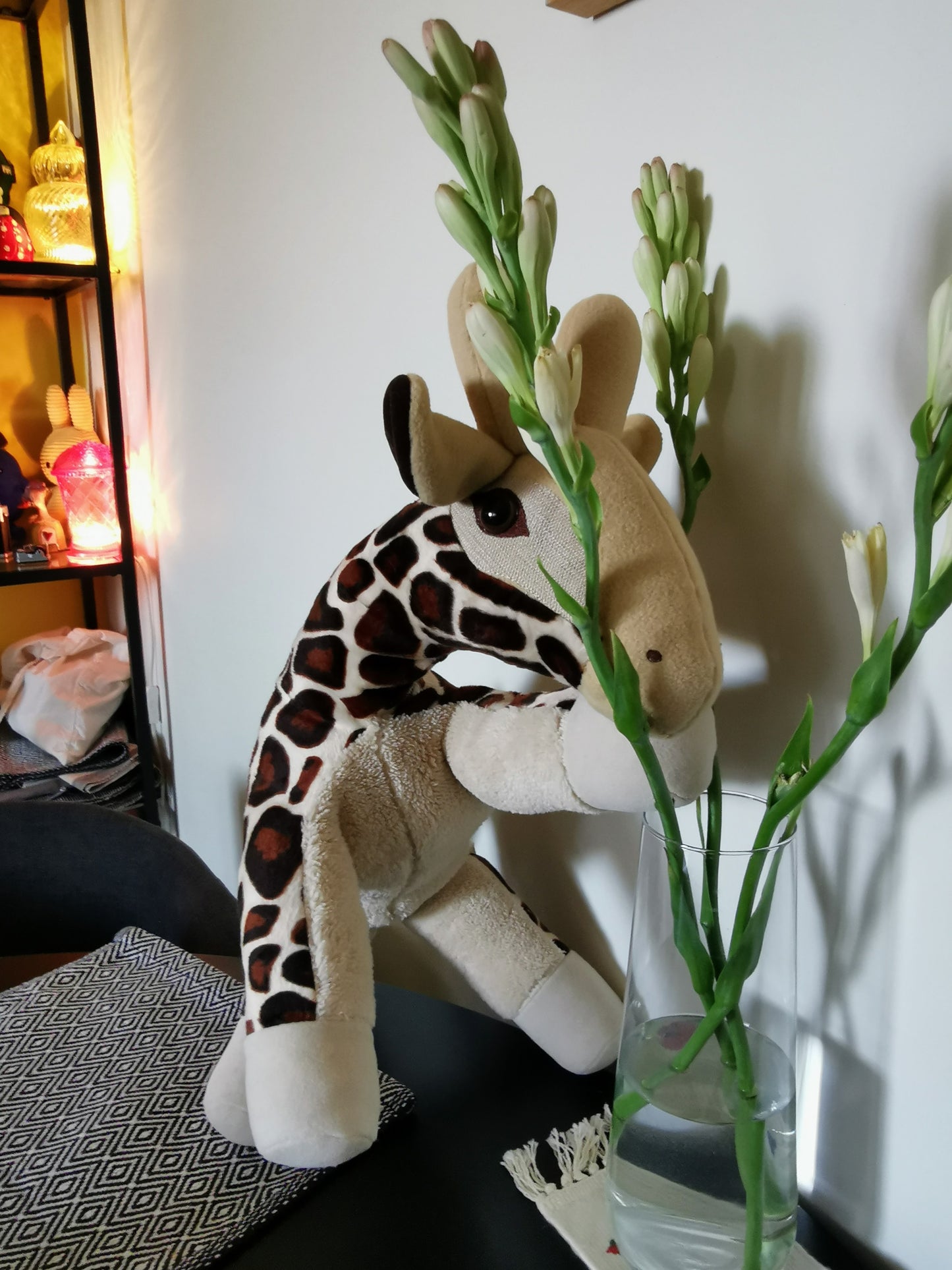 Custom plush baby giraffe, Giffy, soft and light weight stuffed animal with weighted beads, 50/40 cm