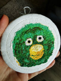 Don't Hug me I'm Scared inspired embroidery wall art, set of 3 ornaments