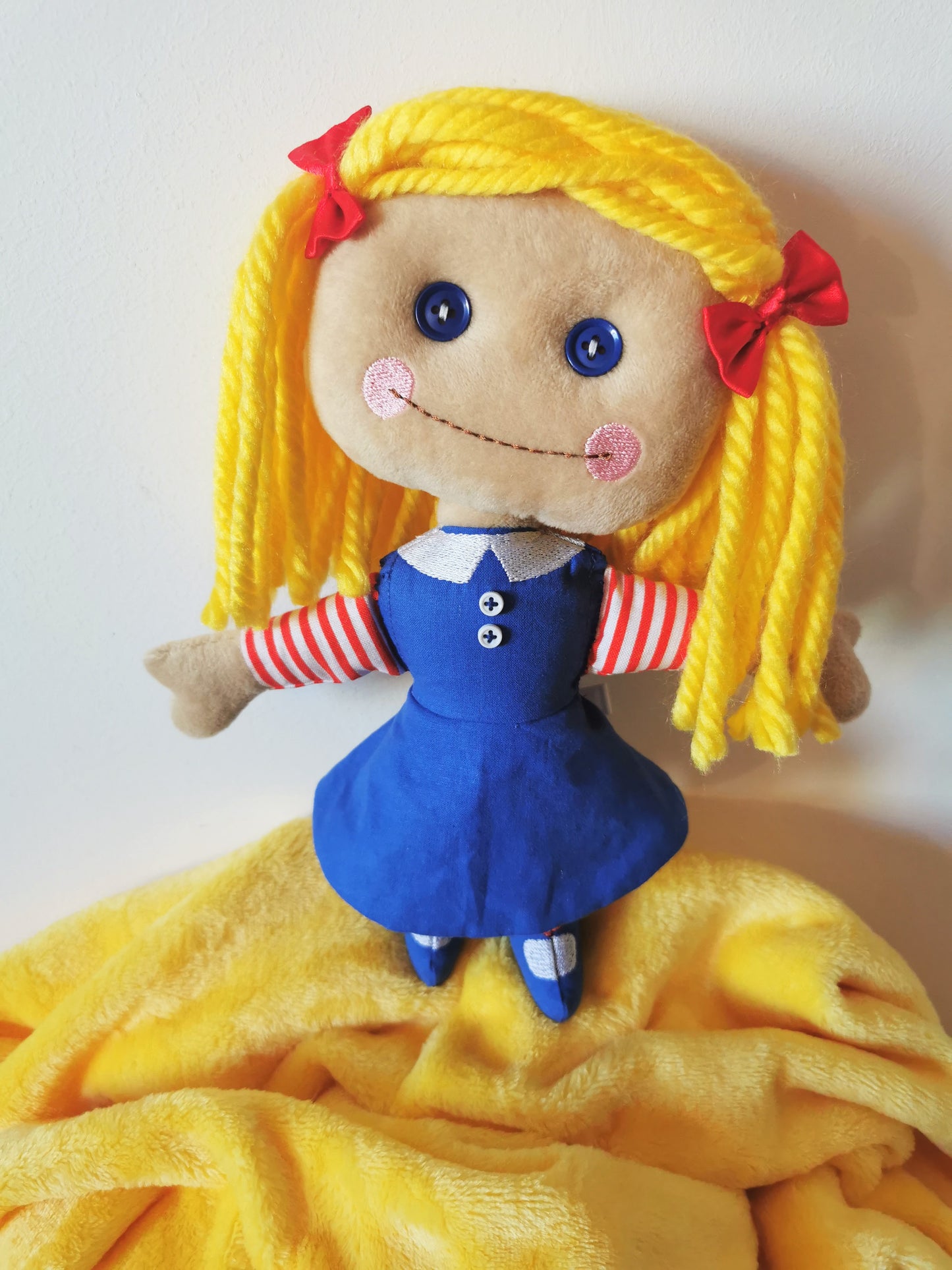 Pluș personalizat Blonde Janie Doll bazat pe Toy Story, Toy Story 2 replică a lui Janie Doll, păpușă camera lui Sid, 23 cm